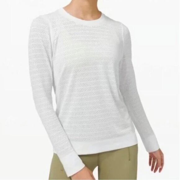 Lululemon Breeze By Long Sleeve Shirt -- White -- Size 10 - Picture 1 of 4